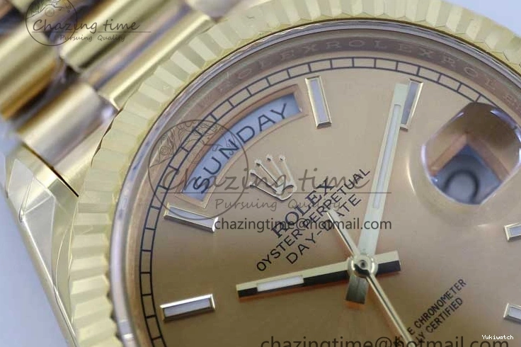 Dial YG Steel 40mm 1:1 Best TWF A2836 Crystal Date 904L YG Edition on Bracelet Day YG 0430